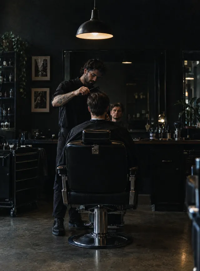 Chris, a regular, in the chair