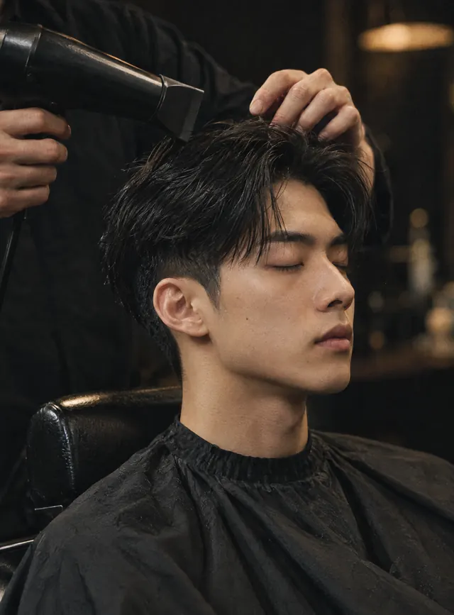 Kenji, a regular, in the chair
